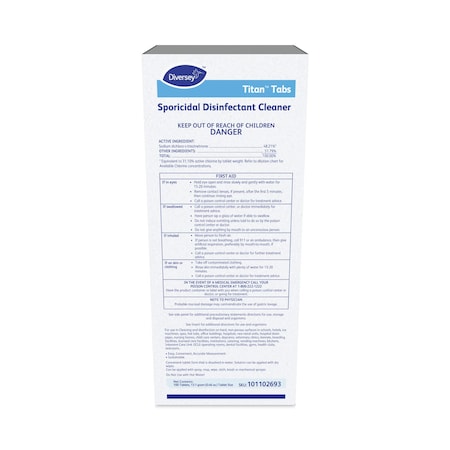 Diversey Cleaners & Detergents, Tablets, Chlorine, 500 PK 101102693